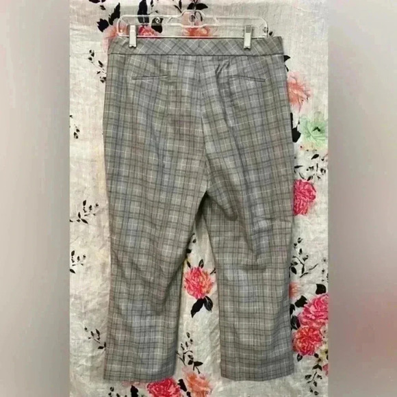Elie Tahari Leena Straight Leg Pant‎ Black/White Plaid Women's Size 8 - Picture 2 of 9
